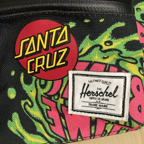 Herschel supply co. X Santa Cruz slime balls green, pink belt bag, fanny pack - Picture 3 of 16
